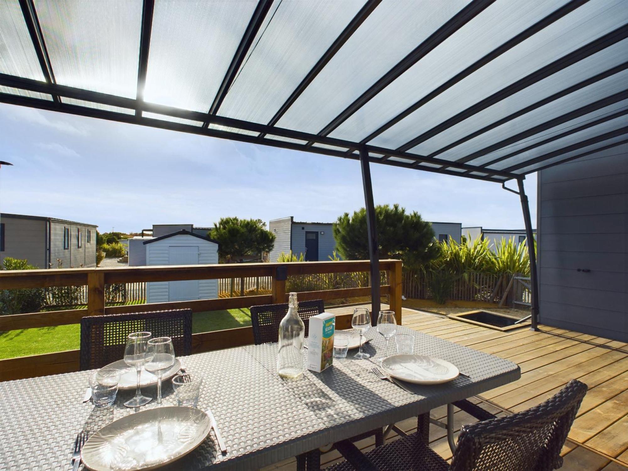 Beau Chalet Pour 4 Pers - Acces Piscine Chauffee Brétignolles-sur-Mer Dış mekan fotoğraf
